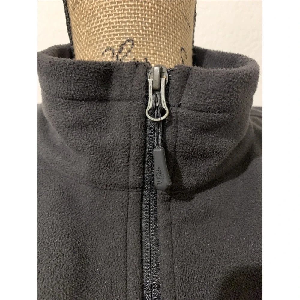 the north face large mens fleece sleeveless jacket black full zip guc